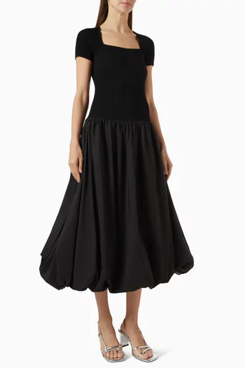 Ribbed T-shirt Bubble Maxi Dress