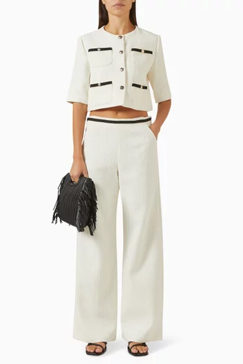 بنطال من مزيج قطن يشبه التويد