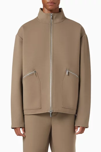 Zip-up Jacket in Cotton Blend