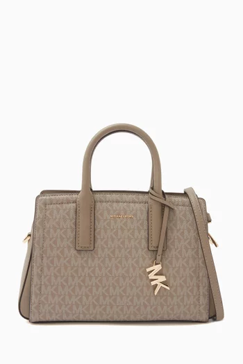 Small Laila Satchel Bag in Logo Canvas