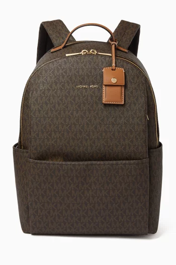 Large Sable Backpack in Signature Coated Canvas