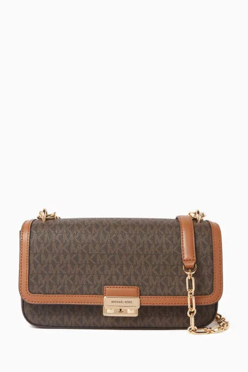 حقيبة كتف تريبكا كبيرة قنب بنقشة بشعار الماركة