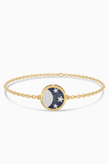 Crescent Diamond Bracelet in 18kt Gold