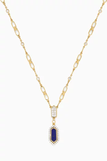 Geometric Diamond Necklace in 18kt Gold