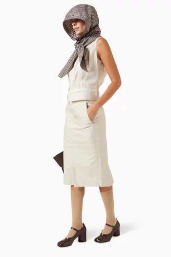 Chino Midi Skirt in Cotton