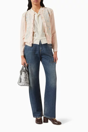 كارديغان دانتيل مطرز منسوج