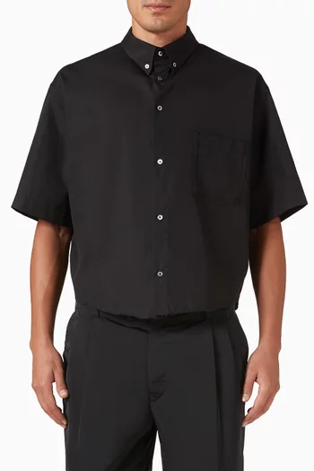 Crop Button-up Shirt in Cotton