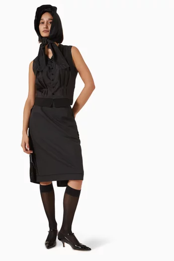 بلوزة بأزرار حرير ونايلون