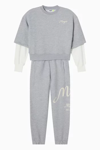 Logo Sweatpants in Cotton Fleece
