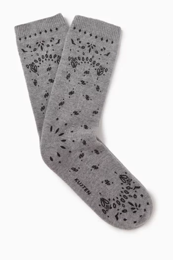 Sig Bandana Socks in Cashmere