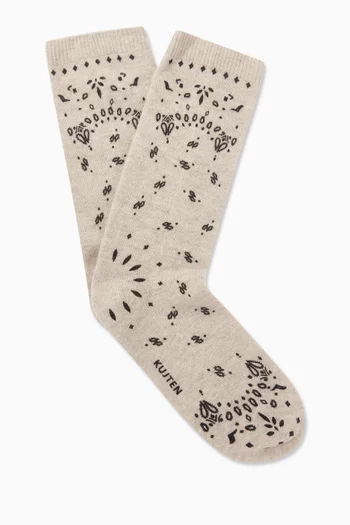 Sig Bandana Socks in Cashmere