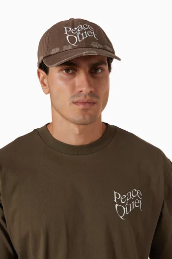 Warped Logo-embroidered Dad Cap in Cotton