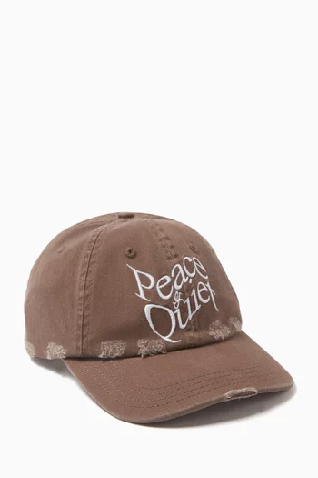 Warped Logo-embroidered Dad Cap in Cotton