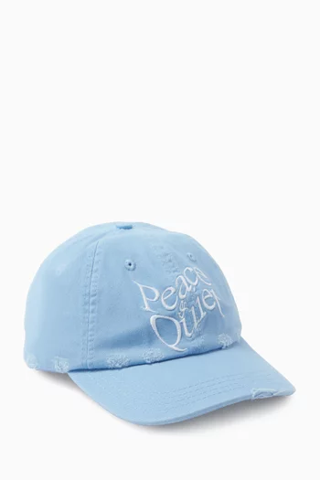 Warped Logo-embroidered Dad Cap in Cotton