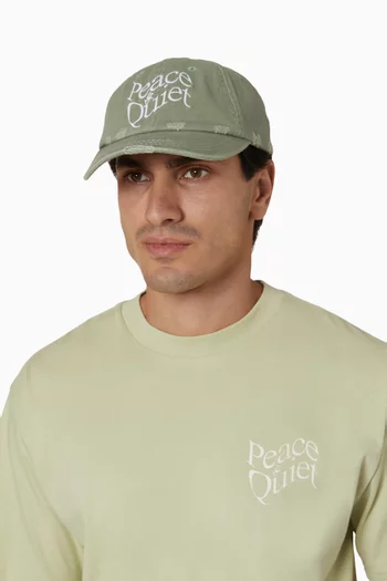 Warped Logo-embroidered Dad Cap in Cotton