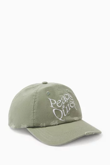 Warped Logo-embroidered Dad Cap in Cotton
