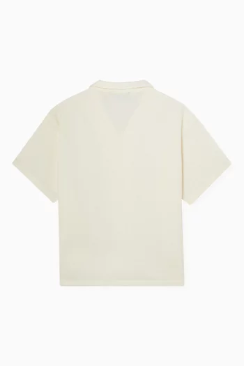 Oversized Short-sleeve Shirt in Organic Cotton Gauze