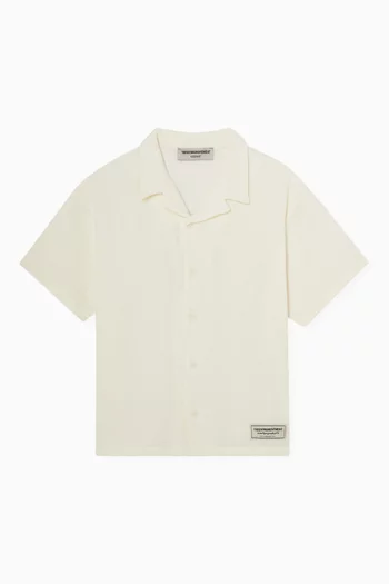 Oversized Short-sleeve Shirt in Organic Cotton Gauze