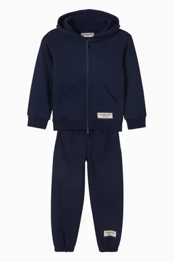 كنزة بغطاء رأس وسحّاب مزيج قطن عضوي