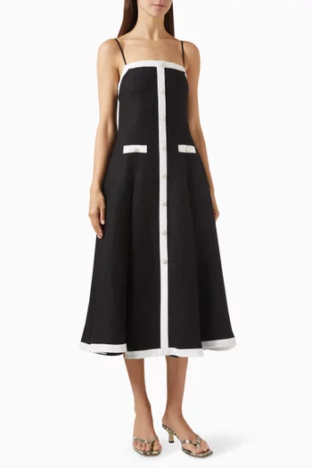 Cordelia Midi Dress in Linen