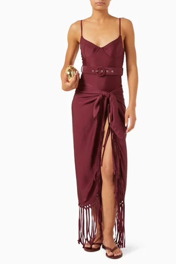 Elara Fringe Pareo in Rayon