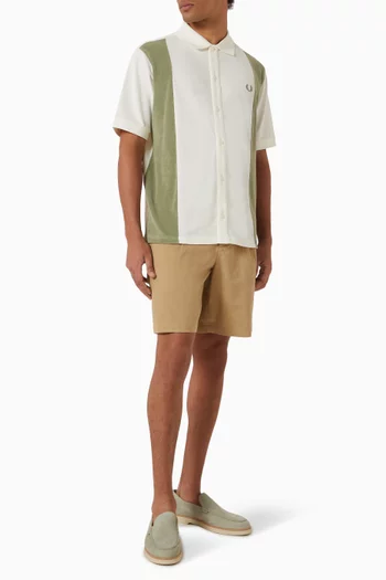 Towelling Panel Polo Shirt