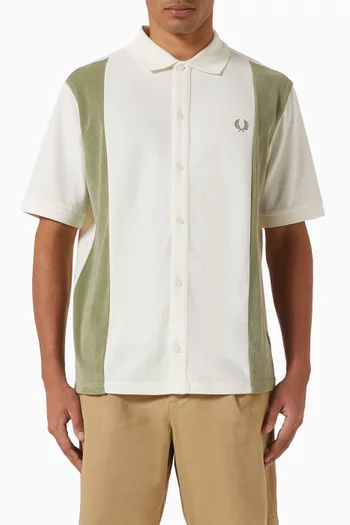 Towelling Panel Polo Shirt