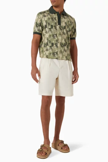 Abstract-print Polo Shirt in Cotton