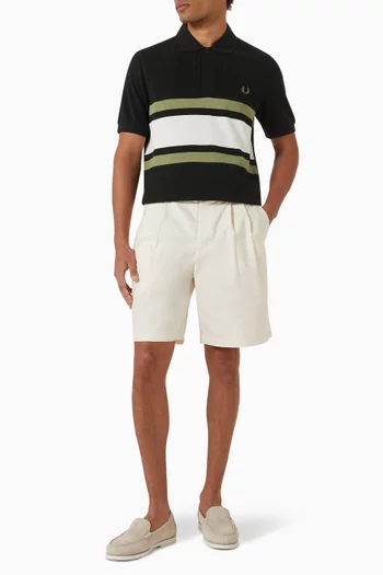 Panelled Polo Shirt in Cotton-piqué
