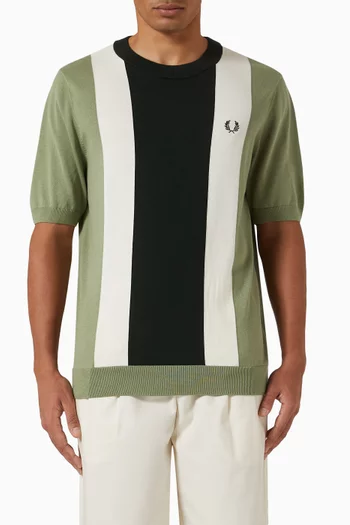 Vertical Stripe Knitted T-shirt