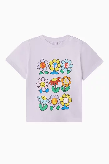 Floral-print T-shirt in Cotton