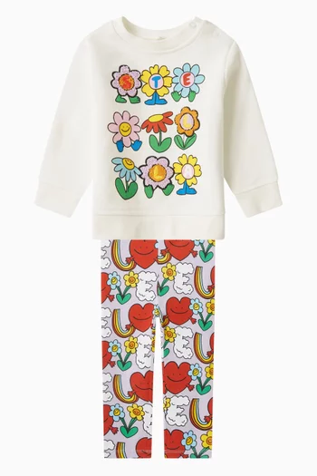 Floral-print Sweatshirt in Cotton