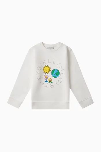 Sun & Earth Pop Logo Sweatshirt in Cotton