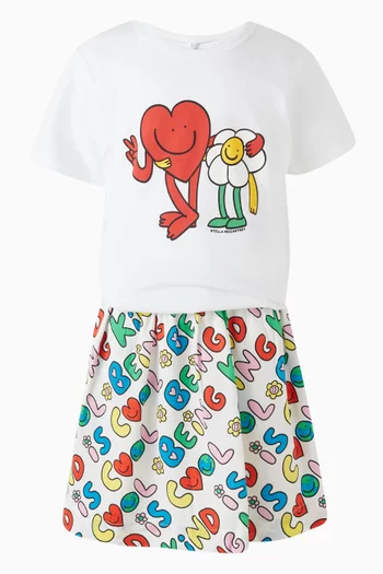 Printed Mini Skirt in Cotton