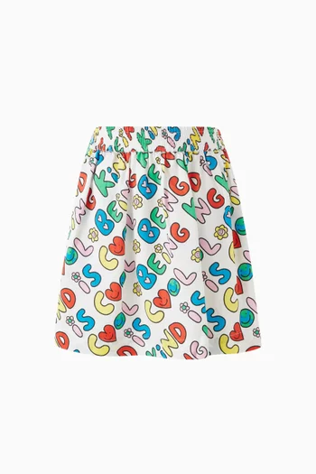 Printed Mini Skirt in Cotton