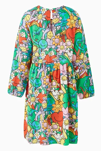 All-over Friendly Characters Print Dress