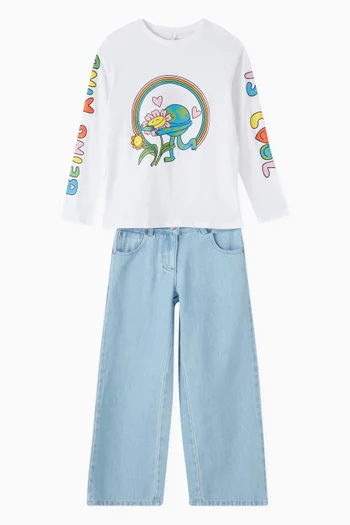 Wide-leg Jeans in Cotton Denim