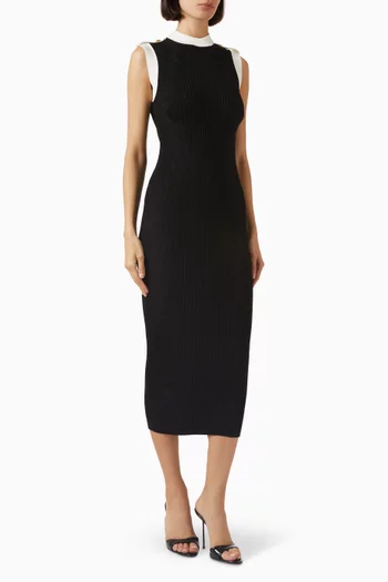 فستان منسوج بغرزة الضفيرة مزيج فيسكوز