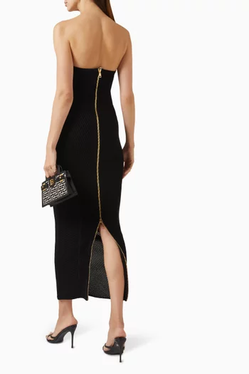 Rib-knit Bustier Dress in Viscose