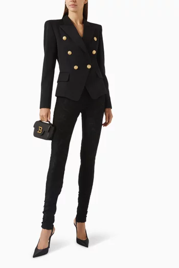 Button Fitted Jacket in Wool