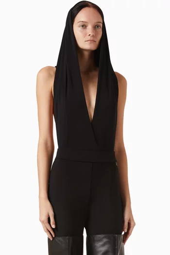 Hooded Bodysuit in Jersey
