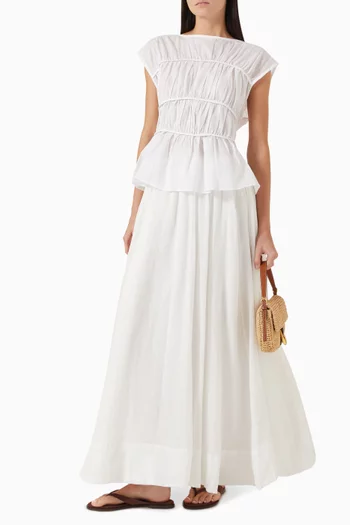 Flynn Tiered Top in Linen-cotton
