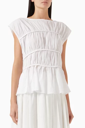 Flynn Tiered Top in Linen-cotton