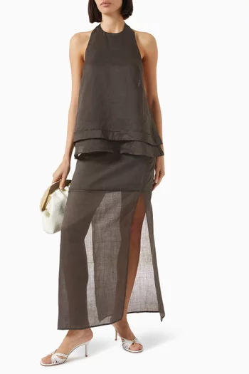 Carmel Halter Top in Ramie