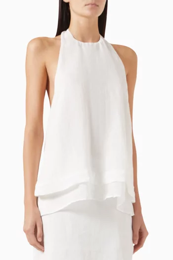 Carmel Halter Top in Ramie