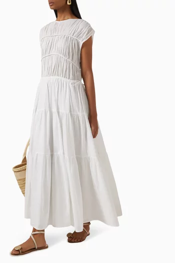 Flynn Tiered Dress in Linen Blend