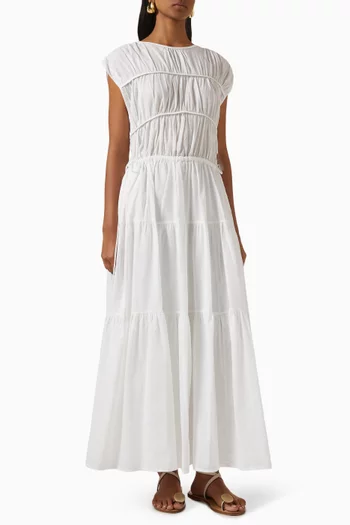 Flynn Tiered Dress in Linen Blend