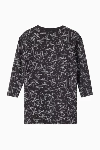 Logo-print Sweatshirt Dress in Cotton