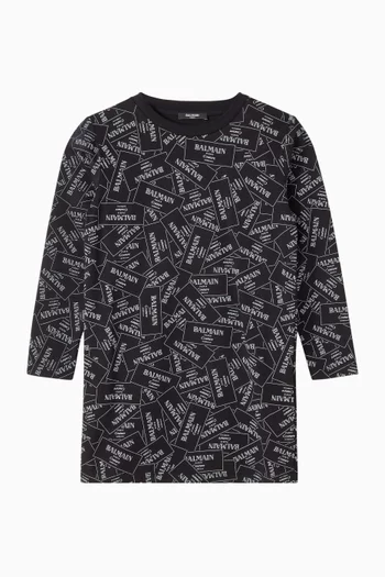 Logo-print Sweatshirt Dress in Cotton