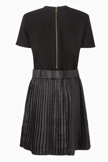 فستان مزين بطيات مزيج فيسكوز